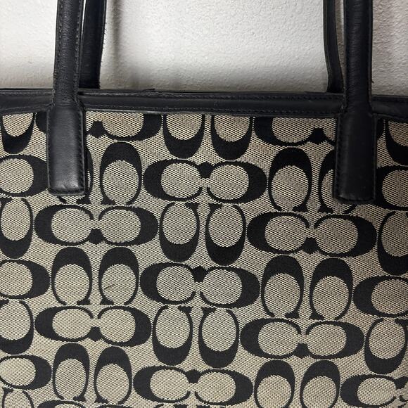 Coach Signature Stripe Medium Zip Top Tote (23465) - Picture 4 of 8